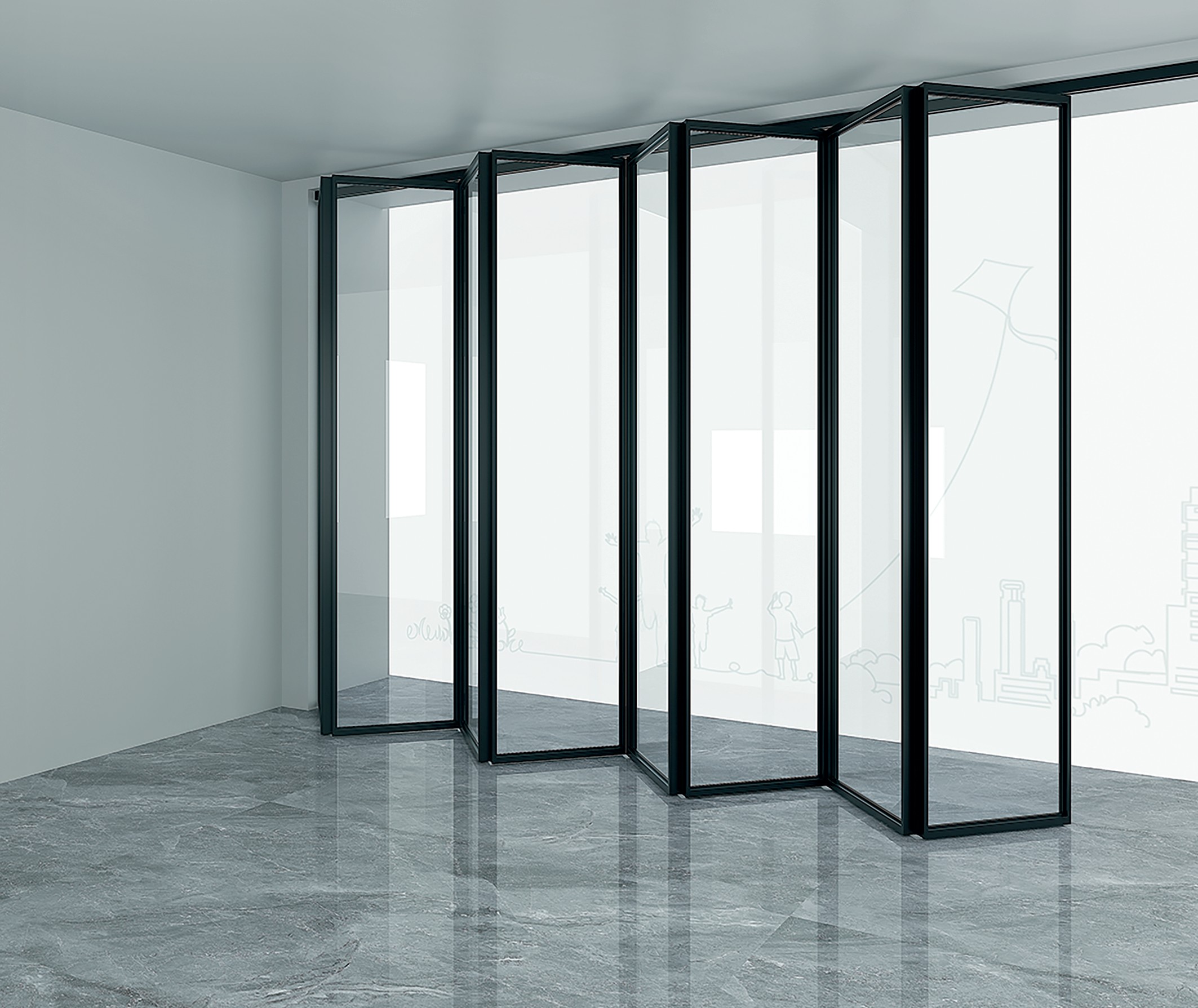 Sliding folding doors